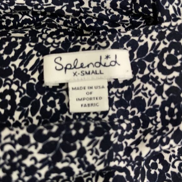 Splendid Hingham Jumpsuit Floral Sleeveless Navy White Size XS - Picture 9 of 10